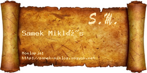 Samek Miklós névjegykártya