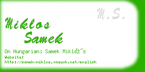miklos samek business card